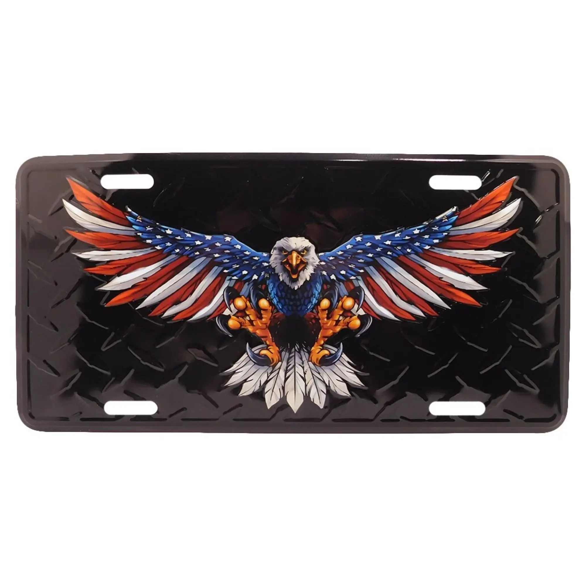 USA AMERICAN EAGLE BLACK TACTICAL Deck Aluminum License Plate
