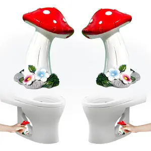 2 count Mushroom Toilet Bolt Covers Mushroom Toilet Floor Bolt Caps Toilet Screw Cover Caps  Rusty  Easy Installation Rust Prevention Funny Mushroom Bathroom Decor(Style A)