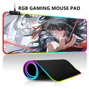 Chisa Wuthering Waves Mouse Pad RGB LED Light Gaming Mousepad Waterproof Large Gamer Mouse Carpet Big Mause Keyboard Pad PC Desk Play Mat with Backlit
