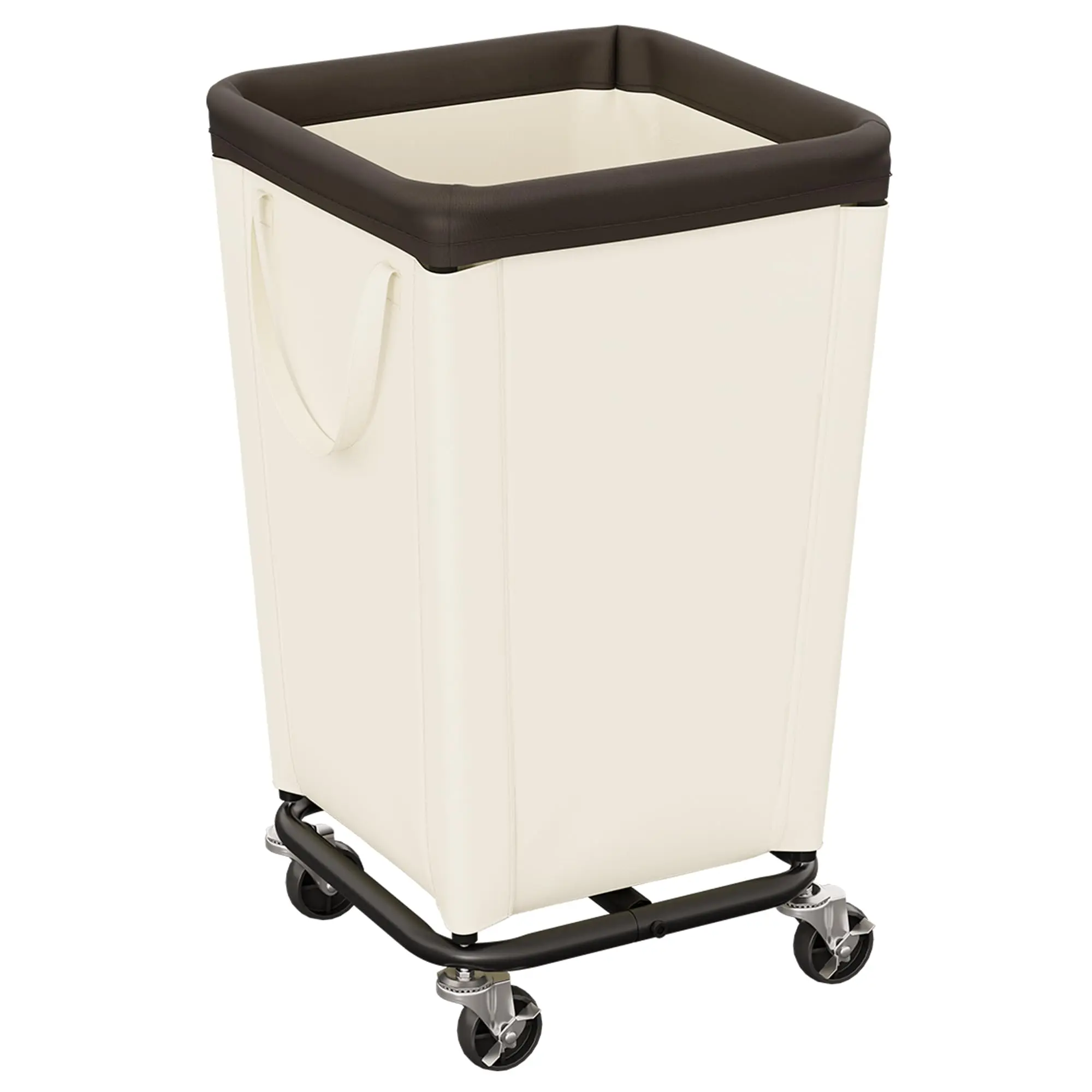 StorageWorks Laundry Hamper with Wheels, 160L Rolling Beige Basket Beige Rolling Basket, Heavy Duty Laundry Cart for Bedroom, Bathroom, College, Dorm
