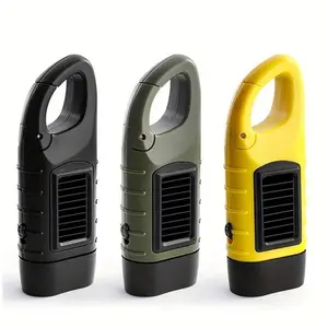 Mini Hand Crank Solar Powered Flash Light, 1 Count Outdoor Portable Carabiner Emergency LED Brightest Flashlight, Keychain Flashlight, LED Work Light for Work