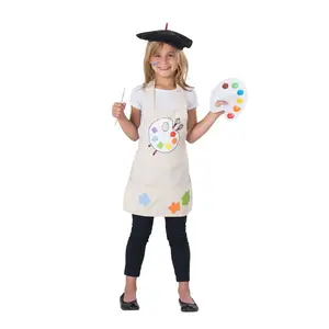 Artist Costume Dress For Kids - Apron with Paint Pallet, Brush & Beret - Gift For Little Artists - Perfect for Halloween, Pretend Play Fun, Theme Party & Cosplay Costume Party