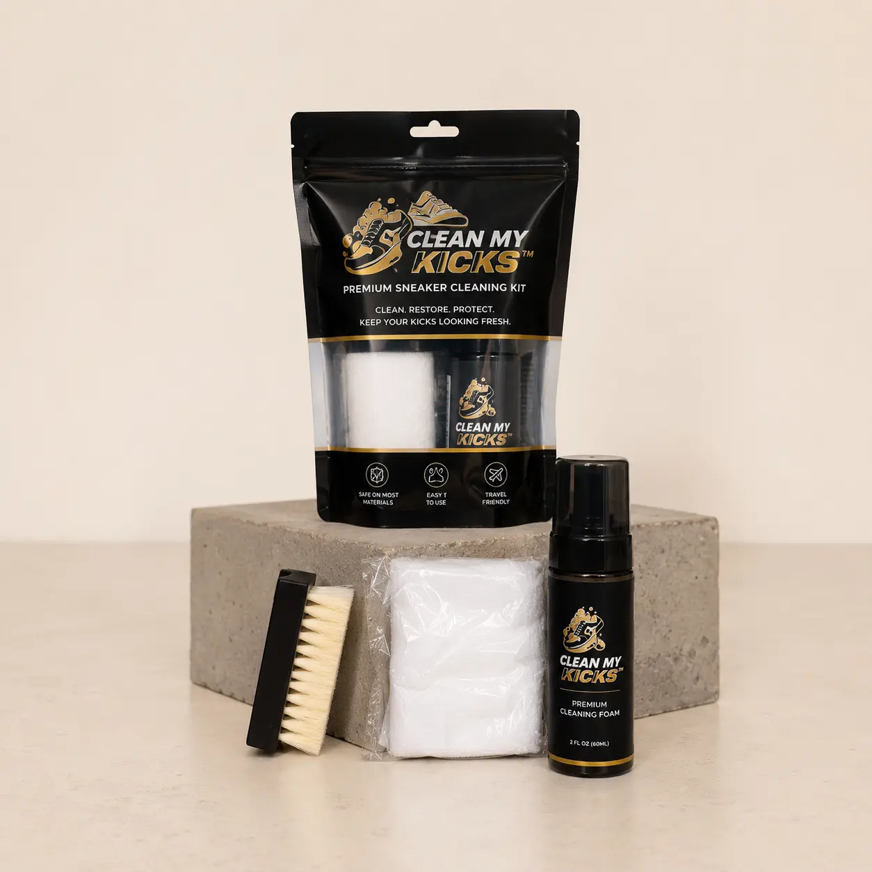 Sneaker Cleaning Kit with Foam & Brush for Fresh Shoes