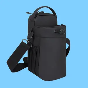 Magnetic Water Bottle Holder For Backpacks - Hands-Free Gym & Outdoor Hydration Pack With Secure Strap, Durable Fabric, Black - Unisex Design For Men & Women, Outdoor Hydration Accessory| Unisex | Magnetic Attachment Gym Bag Drinkware Tumbler Mug Cup