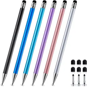 2-in-1 Stylus Pen for Touchscreen, 6pcs High Sensitivity and Precision Stylus Pens for iPad iPhone Android Suitable for All Touch Screens