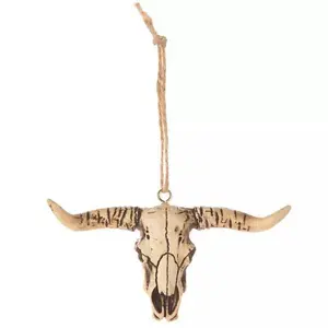 Cow Skull Ornament | Rustic Boho Home Decor | Western & Spiritual Wall Accent
