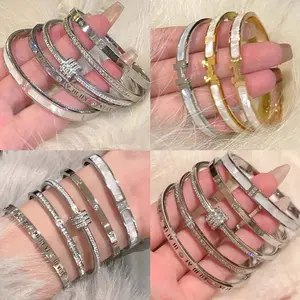 Luxury Diamond Woven Bangle Bracelet |   Gold/Silver Plated Cuff Bracelet for Women Elegant Jewelry Gift