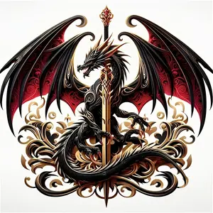 6-inch Sword and Dragon vinyl sticker, suitable for cars, laptops, water bottles, trucks, mobile phones, motorcycles, windows, walls, and cup stickers