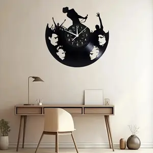 Vintage Vinyl Wall Clock, Home Decor, Office Decoration, Hotel Office Decor, Christmas Gift, Birthday Present, Graduation Gift, Silent Clock