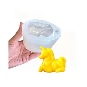 3D Silicone unicorn Mold - silicone candle soap resin mold - 2.75” - food grade - magic candle mold