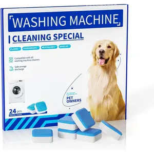 Washing Machine Cleaner Tablets - 24 Pack (12 Month ) | HE Compatible for Top & Front Load Washers | Pet-Safe Formula  Odors, Lint & Detergent Buildup