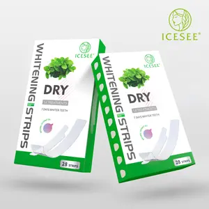 ICESEE Mint Whitening Strips – 14-Day Treatment – Peroxide-Free & Safe for Enamel – Non-Sensitive, Dry Strip Technology