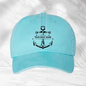 Custom Boat Name Hat, Personalized Boating Cap, Boat Owner Gift, Anchor Hat, Captain Cap, Cruise Vacation Hat, Boating Cap, Fisher Hat