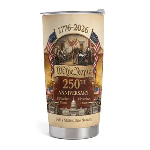 America 250th Anniversary Commemorative 20oz Tumbler, We The People 1776-2026 Patriotic Travel Mug, USA Semiquincentennial Celebration Gift, Fifty States One Nation Insulated Cup,Anniversary Patriotic Gift for Veterans & Patriots