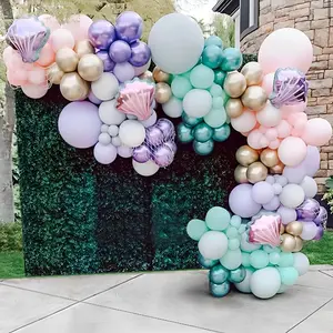150Pcs Mermaid Balloon Garland Arch Kit Mermaid Theme Girl Birthday Party Decorations Under The Sea Baby Shower Party Decoration