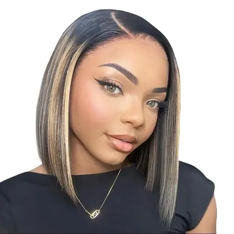 Luvme Super Natural Side Part Natural Black Glueless Lace Bob Wig 100% Human Hair|Fits All Face Shapes