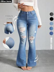 women's flare leg denim jeans, casual comfy minimalist high waist bell bottom trousers for daily wear, ladies bottoms for all seasons, womenswear, flared pants, clothes for women, high waisted denim, stretch denim jeans
