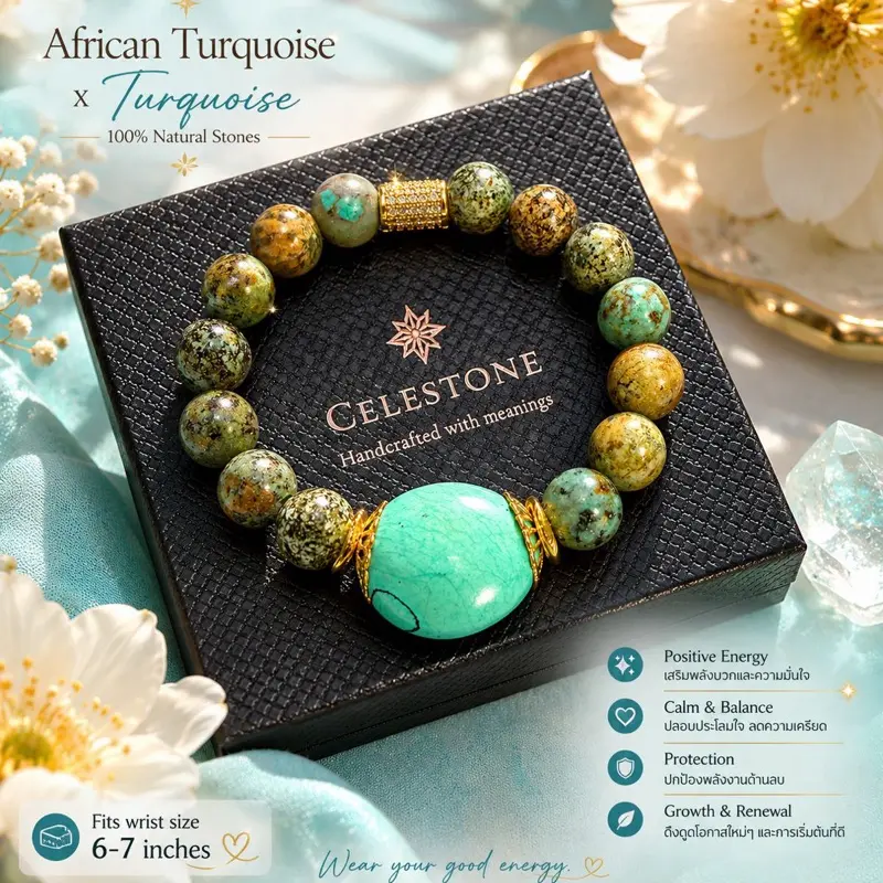 Celestone Natural African Turquoise & Turquoise Bracelet