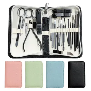 26pcs Professional Manicure & Pedicure Set - Stainless Steel Nail Kit, Fingernail Cutter, Cuticle Nippers, and Grooming Tools With Portable Travel Case, DIY French Manicure, Flawless Nail Care