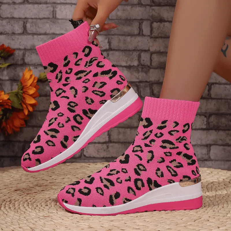 Women'S Chunky Platform Sock Boots with Thick Platform Heel - Full-Zip Closure, Round Toe & Arch Support - Breathable Mesh & Synthetic Cover Upper, Cushioned Insole - Winter Warmth, Chunky Heel for Height - Casual to Formal Outfits (Blue/Pink/Black/Orange
