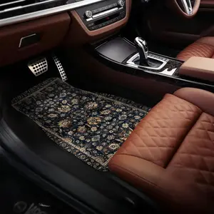 Moroccan Boho Design Car Floor Mat, Anti-slip Car Front & Rear Floor Mat, Fashionable Car Interior Decoration Accessories