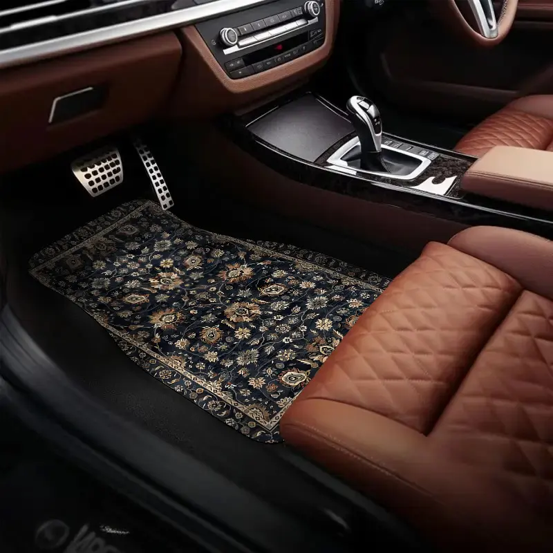 Moroccan Boho Design Bohemian Aesthetic Car Floor Mat, Anti-slip Universal Fit Car Front & Rear Floor Mat, Fashionable Car Interior Decoration Accessories, Car Mat Set, Floor Mats for Car, Car Accessory