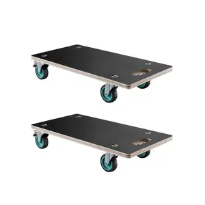 VEVOR Furniture Dolly, 551 lbs Load Capacity, Furniture Moving Dollies with 4 TPR Silent Wheels, Rectangle Multifunctional Flat Dolly for Piano Furniture Couch Washing Machine Fridge, 2 Pack, Black