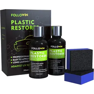 Plastic Restorer for Cars, Plastic Coating Exterior Black Trim Restorer, Ceramic Coating, Resists Water, Dirt, Not Dressing, Highly Concentrated, 60ml