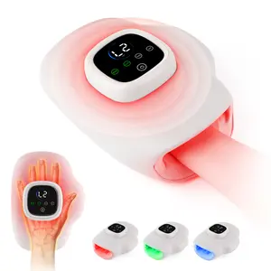 Smart Hand Massager with Heat, Compression & Red Light Therapy, Cordless Hand & Wrist Massager, 3 Modes, Rechargeable LCD Display