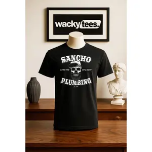 Sancho Plumbing Laying Pipe Day and Night Graphic Tee Shirt