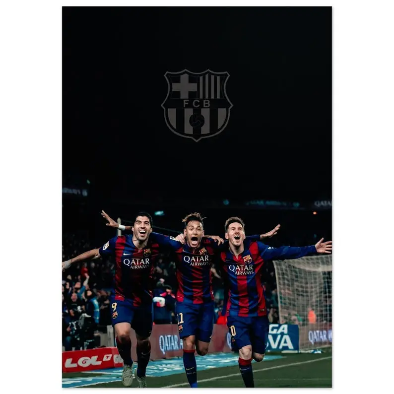 MSN Trio Football Poster Print Unframed – Messi, Suarez, Neymar FC Barcelona Wall Art Print