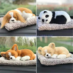 Car Interior Decoration Stuffed Toys Lovely Simulation Animal Doll Plush Sleeping Dogs/Cat Toy Birthday Gift For Children