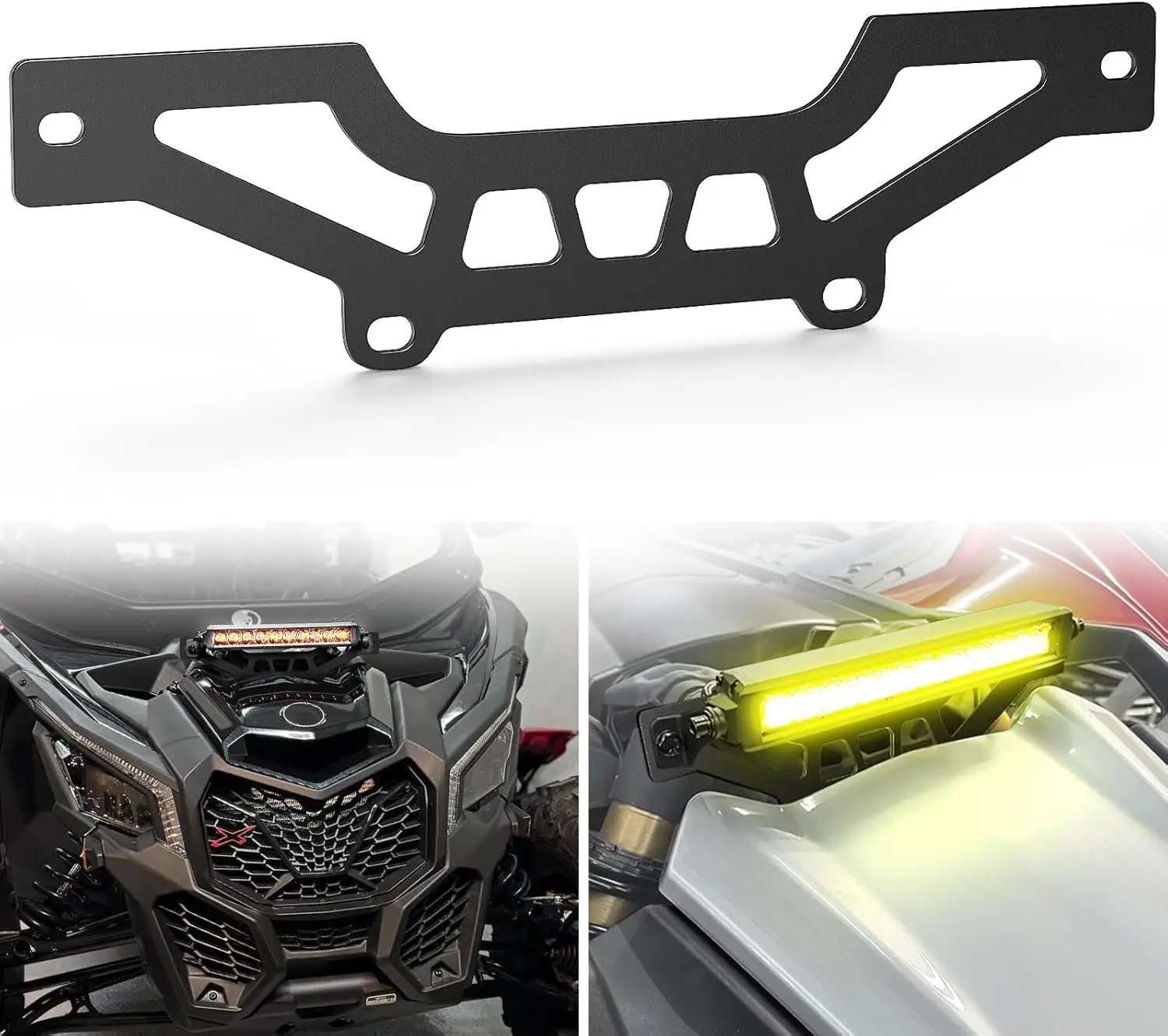 Nilight CNC Precision Slim Smooth Iron Alloy Shock Tower Light Bar Mounting Brackets, Side-Mount Bases, Durable, Fits 10-14 in UTV Front Hood Fixtures, Compatible with 2017-2024 Can-Am Maverick X3 & Max X RS Turbo R