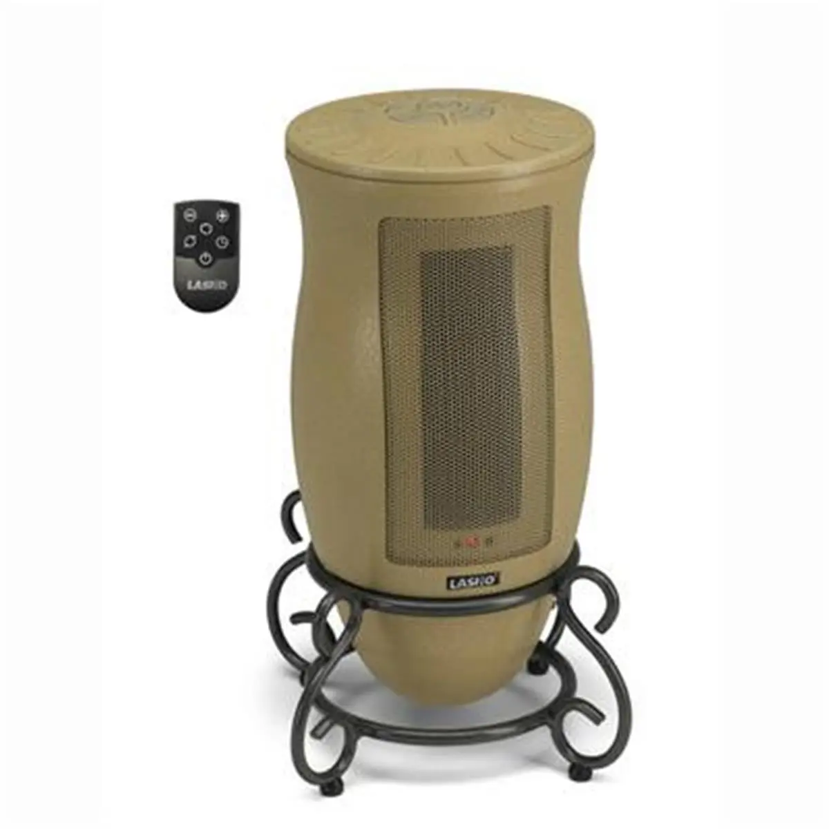 Lasko Products 6435 Decorative Ceramic Heater - Metal Base, Remote Control, 7-Hour Timer, Electronic Touch Control, 1500W High Power, Full Room Coverage, Decor-Complementary Design