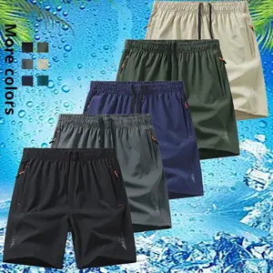 5-Pack Ice Silk Quick Dry Basketball Shorts - Lightning Graphic Beach 5" Shorts breathable short Men's Drawstring Shorts streetwear sport