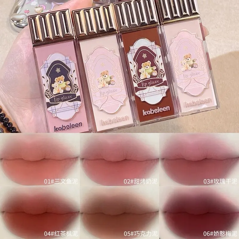 Kobeleen Waterproof Chocolate Shape Lip Gloss - Long-Lasting Liquid Lipstick, Matte Finish, 10g, Suitable for All Skin Types, No Alcohol, Gift Gift
