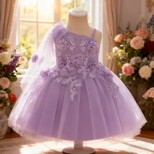 Children's Girl Party Dress Princess Dress Mesh Dress Bow Decoration Suitable for Birthday Parties Wedding Stage Performances Daily Wear