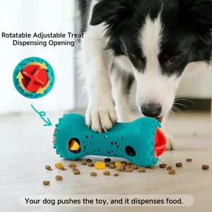 Durable Dumbbell Interactive Toy, Adjustable Snack Dispenser, Brain Development, Puzzle Toy for Puppies, Suitable for All Dog Sizes