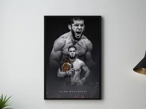 Islam Makhachev, Dagestan, Russian, Poster, UFC Poster, Poster Ideas, Fighter Poster, Athlete Motivation, Wall Decor, Pound for pound, MMA