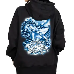 Tears Of A Sad Girl blue Chicano Clothing, Chicana Art, Cholo Chola outfit, Streetwear hoodie, Full size, full color