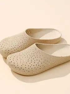 3D Printed Minimalist Solid Color Shoes, Breathable Soft Sole Anti-Slip Sandals, Unisex Outdoor Beach Kitchen Work Shoes