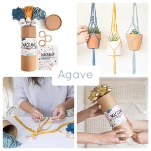 Macrame Kit, Makes 3 DIY Plant Hangers for Teens & Adult Beginners, Craft Supplies for Boho Art Project-3 Custom Color Macrame Cord, Wooden Rings & Instructions