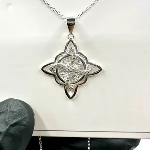 Witch Knot Pendant ( nudo de bruja )in 925 Sterling Silver with 16–18” Adjustable Chain Whimsical Necklace