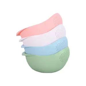 4pcs Thick Plastic Multi-Functional Rice Strainer Basket, Fine Mesh Quick Drain, No Grain Loss, Kitchen Essential, Household Kitchen Supplies, Easy Clean