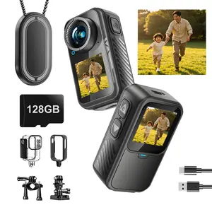 NUISK WiFi Action Camera, pocket portable cam with touch screen and waterproof case, 5X zoom, Compact Magnetic Sports Camera, Ideal for beginners, perfect birthday and Christmas gift, stick-on wearable body camera.