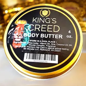 King's Creed Scented Body Butter - Skincare - Creed Aroma - Soothing Moisturizer made with Shea Butter, Vitamin B5, Aloe, Coconut Oil & 9th Wonder Complex Fragrance for Moisturize /Moisturizing, Hydrating Cosmetic Avocado Moisture