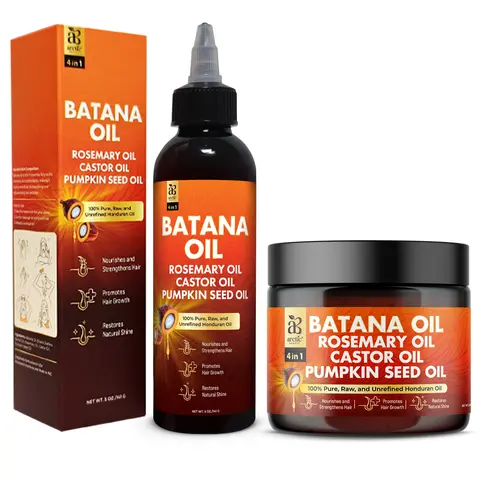 Arctic Beauty Batana Oil (Liquid & Cream Set) - All-in-One Scalp Health & Hair Health Support - 100% Pure and Unrefined Honduran Oil - Organic & Vegan Haircare- (5 oz.)