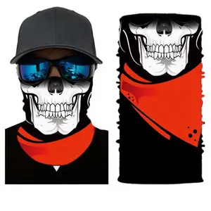 Skull Half Face Balaclava Bandana - Balaclava Head Scarves, Breathable Quick-Dry Windproof Fabric Men's & Women's Headwear for Motorcycle Cycling, Outdoor Sports