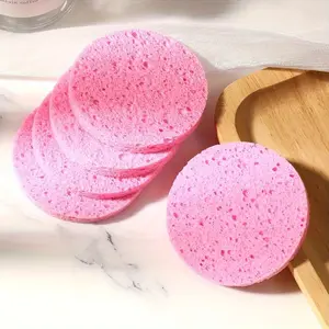5pcs Cleansing Scrub Facial Cleansing Puff, Reusable Face Wash Puff, Wood Pulp Facial Sponge Puff, for Sloughing Off Deep Skin Impurities