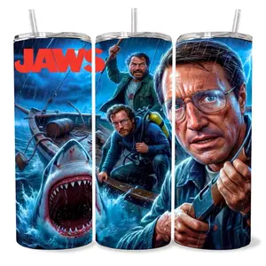 Jaws 20 oz Tumbler - BPA Free, Stainless Steel, Leak Proof, Clear Lid, Includes Straw Jaws 20 oz Tumbler - BPA Free, Stainless Steel, Leak Proof, Clear Lid, Includes Straw